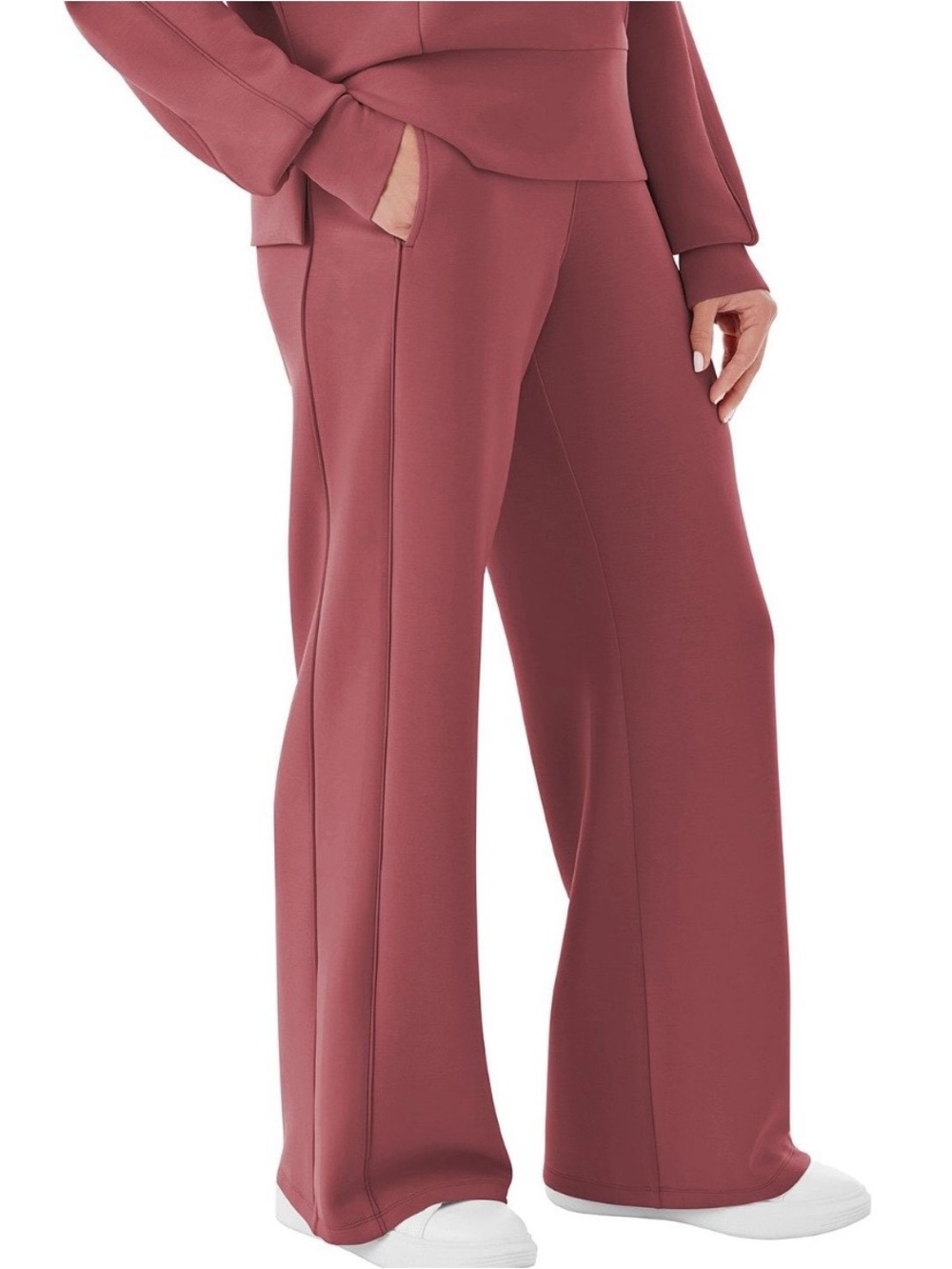 Member's Mark Women's Sandwash Wide Leg Pant-Cranberry